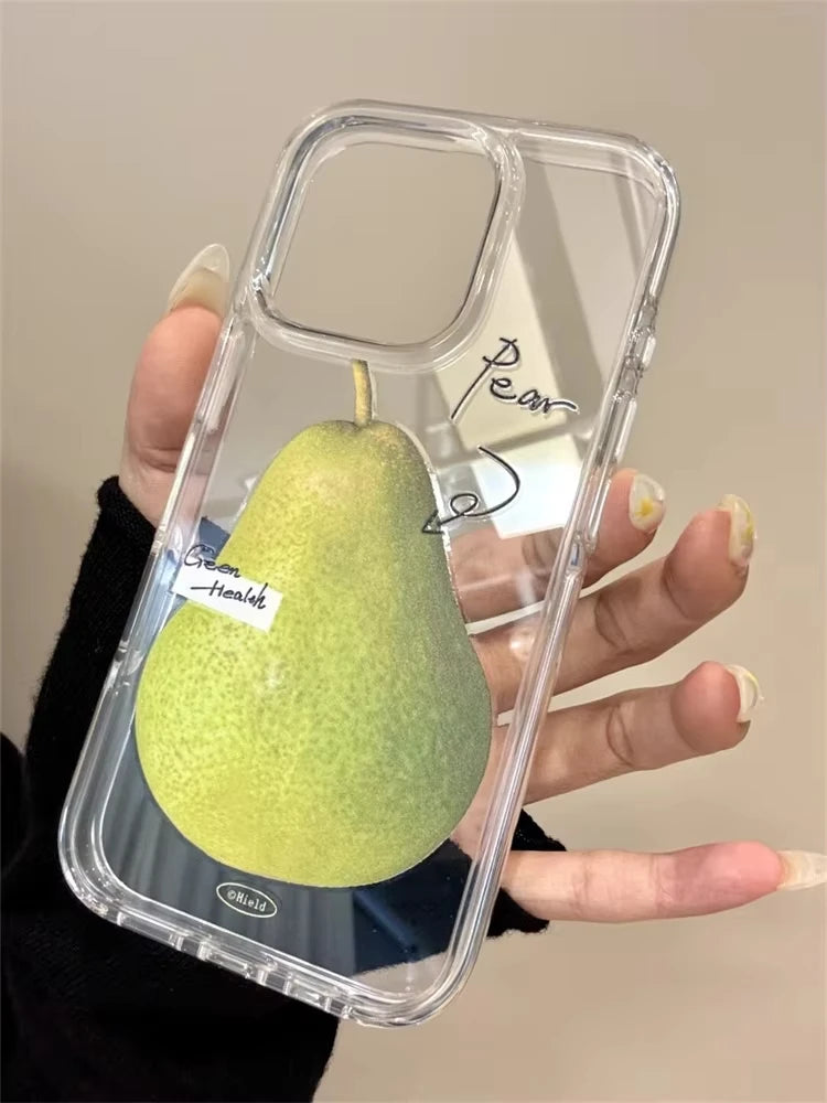 フルーツデザイン クリア iPhoneケース｜スイカ・梨・チェリー #260079