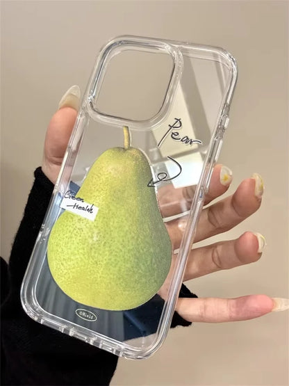 フルーツデザイン クリア iPhoneケース｜スイカ・梨・チェリー #260079