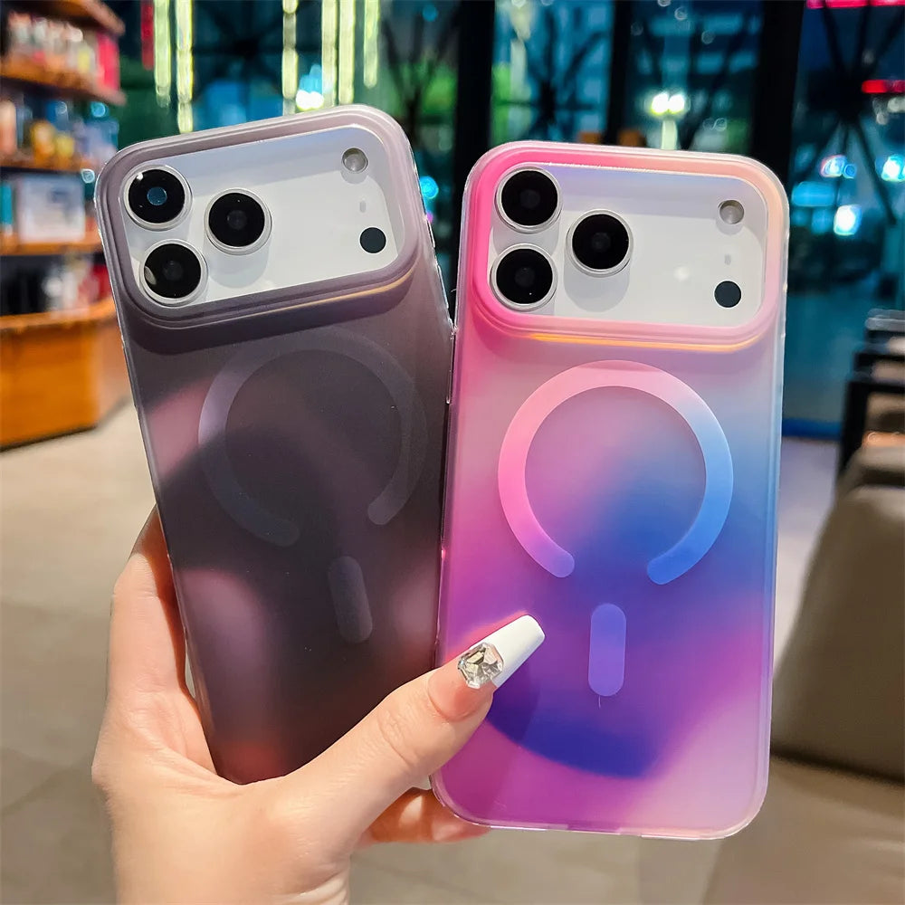 マルチカラー グラデーション Magnet対応 クリア iPhoneケース #240114