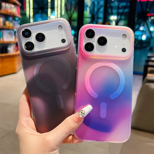 マルチカラー グラデーション Magnet対応 クリア iPhoneケース #240114