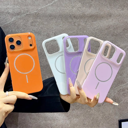 【Magnet内蔵】パステルグリッターサークル ツヤかわスマホケース｜iPhone対応 #241021