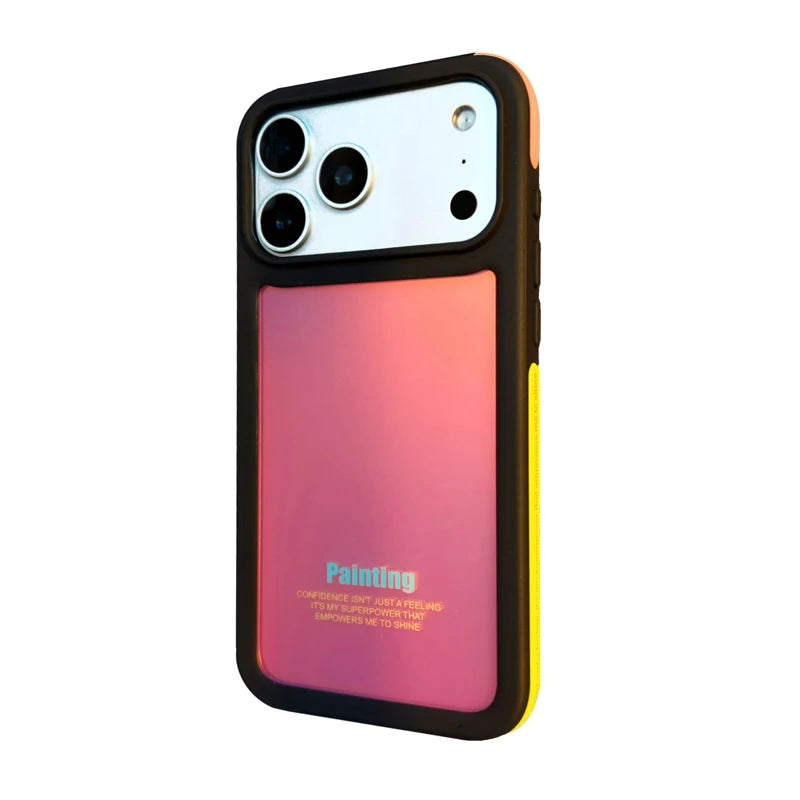 【ネオン メタリック カラー】ラバーフレーム スマホケース｜iPhone対応 #250128