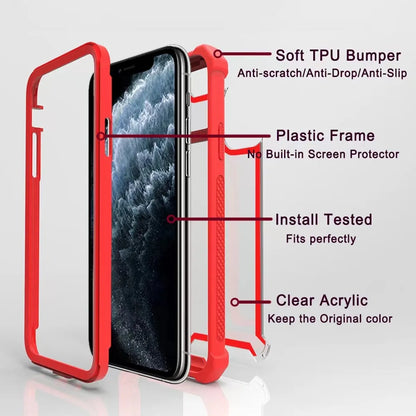 クリア バンパー ネオンフレーム iPhoneケース｜耐衝撃プロテクトデザイン #240108