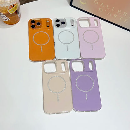 【Magnet内蔵】パステルグリッターサークル ツヤかわスマホケース｜iPhone対応 #241021