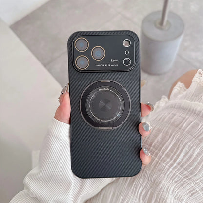 【折りたたみリングスタンド】耐衝撃 スリム TPU シンプル スタイリッシュ カーボン調デザイン スマホケース｜iPhone対応 #251228