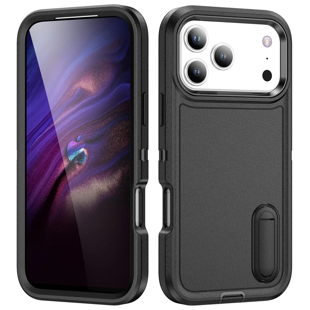 スタンド付き 耐衝撃 iPhoneケース｜折りたたみキックスタンド ネオンバイカラー #240109
