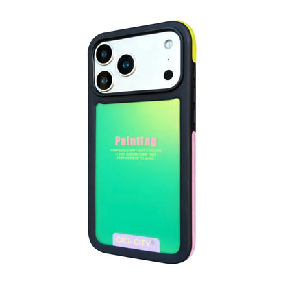 【ネオン メタリック カラー】ラバーフレーム スマホケース｜iPhone対応 #250128