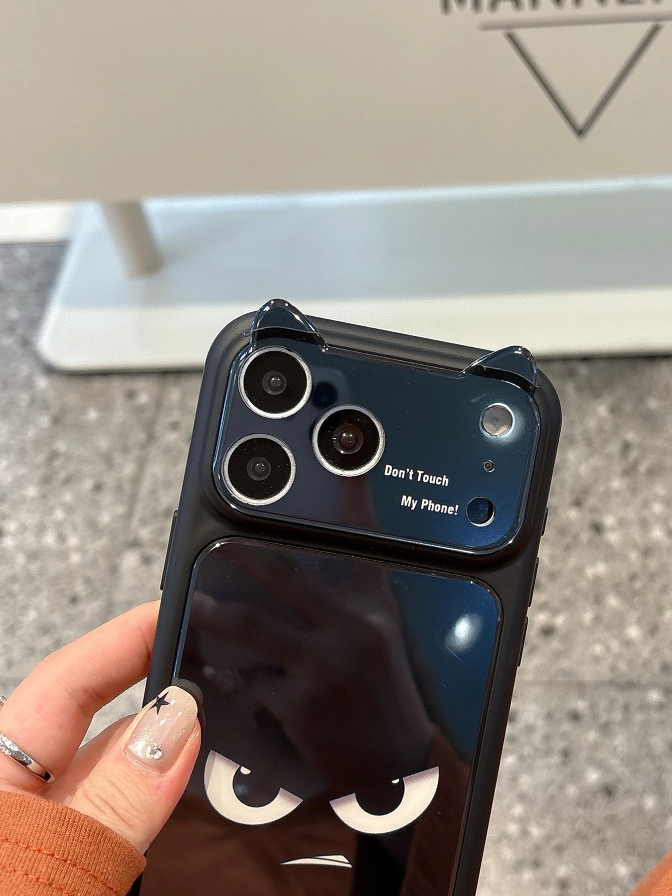 猫耳モチーフ iPhoneケース ミラー付きデザインケース キャラクター・韓国風・ユニーク・個性的 #261097