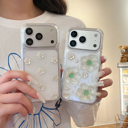 フラワー キラキララメ クリア iPhoneケース｜立体 3D 花モチーフ・透明感デザイン #230801