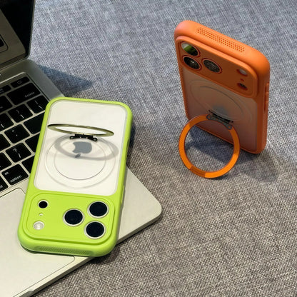 マットカラー iPhoneケース｜ビビッド配色・リング一体型・耐衝撃デザイン #240412