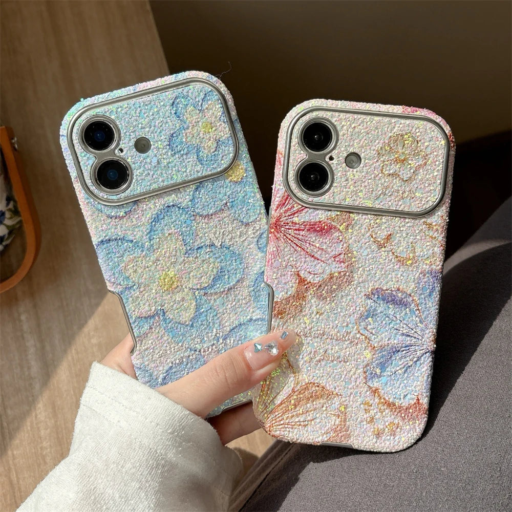 フラワーモチーフ iPhoneケース｜パステルカラー・立体テクスチャ #240605