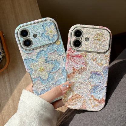 フラワーモチーフ iPhoneケース｜パステルカラー・立体テクスチャ #240605