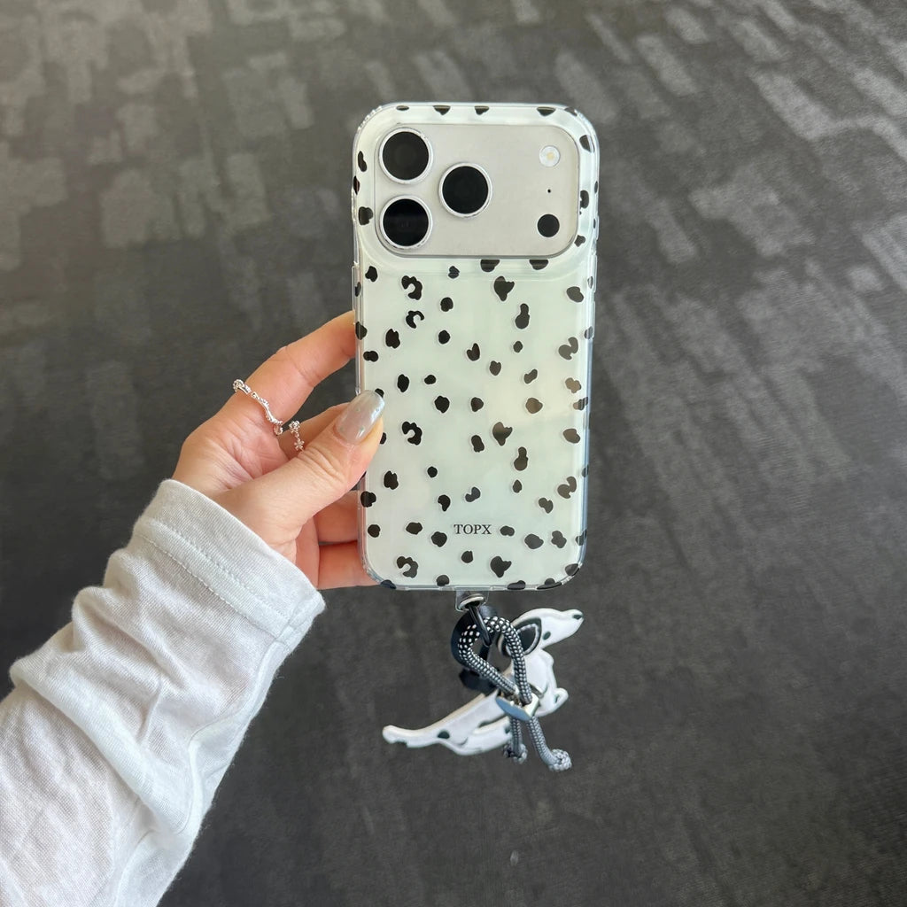 【ダルメシアン柄】iPhoneケース (ケース単品・ストラップセット選択可) ナチュラル・モダン アニマル PCA #261182