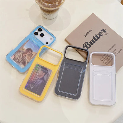 【クリアポケットシリーズ】推しフォト カード収納可能 シンプル 透明 クリアスマホケース｜iPhone対応 #251123