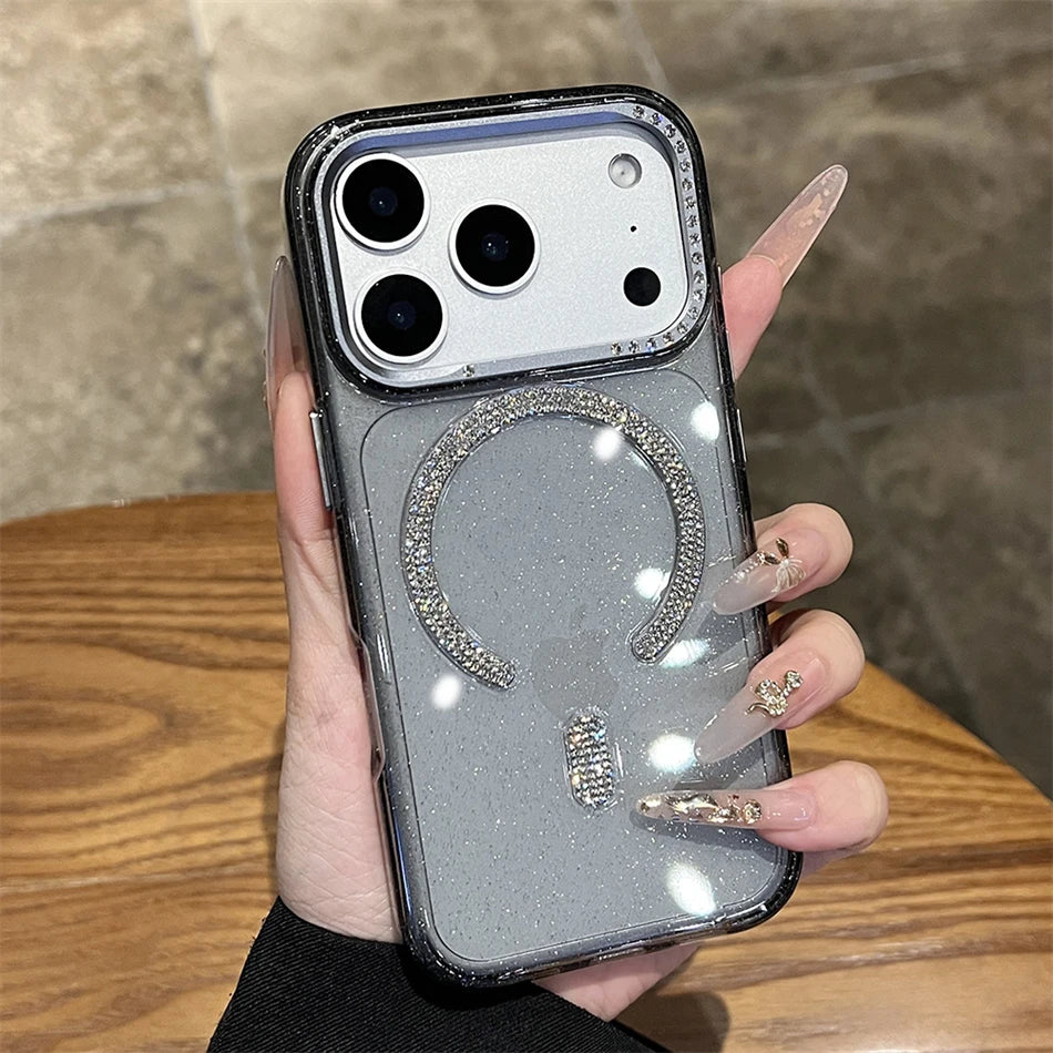 ビジューリング グリッターケース｜キラキラ×リング一体型iPhoneケース #240403