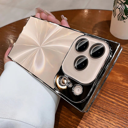 スクエアシリーズ メタリックデザイン iPhoneケース｜シャープライン・ミラー風仕上げ #240408