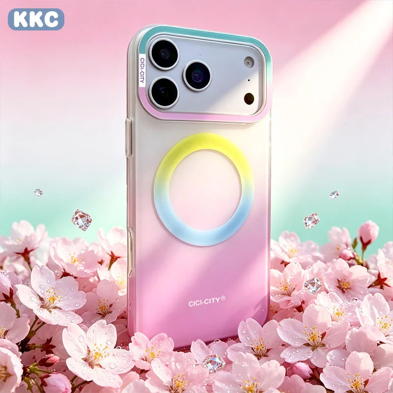 グラデーションカラー マグネット対応 iPhoneケース（全5色）｜グラデーション・ネオン風  #261027