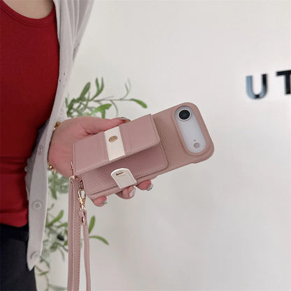 【カードポケットシリーズ】ストラップ付き 多機能PUレザー スマホケース｜iPhone対応 #251212