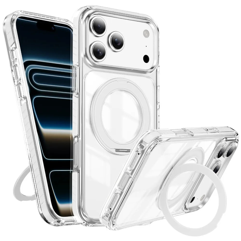 クリア＆カラースタンド付きiPhoneケース (全8色) フレーム・スケルトンスタンド #261238