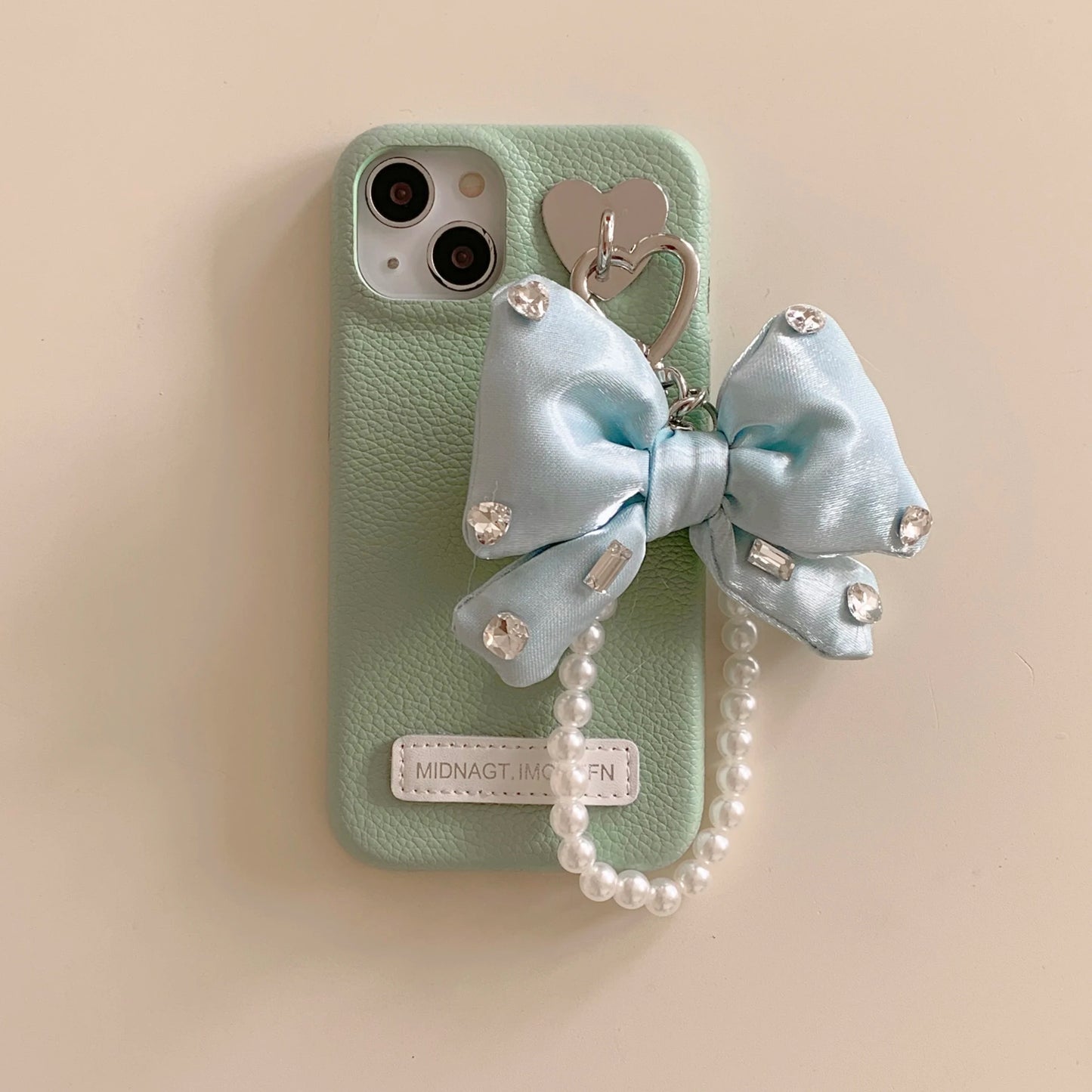 【パールビッグリボン】リボンモチーフ×パールチェーン スマホケース｜iPhone対応 #240802