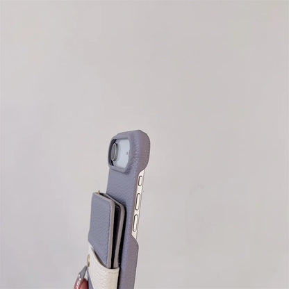 【カードポケットシリーズ】ストラップ付き 多機能PUレザー スマホケース｜iPhone対応 #251212