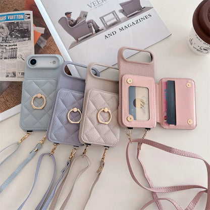 【キルティングシリーズ】カード収納付き ショルダー付き キルティング調 スマホケース｜iPhone対応 #251117