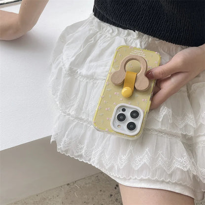 【木製アニマルリング】プチフラワー スマホケース｜iPhone対応 #250505