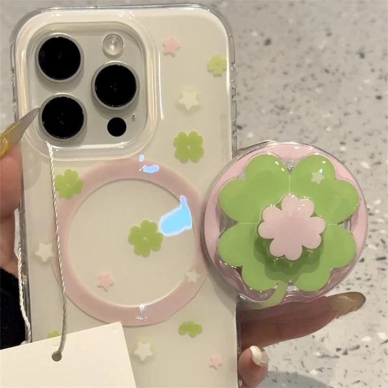 【スマホグリップ】ラッキークローバー スマホグリップ｜Magnet対応 #241102