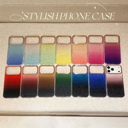 【グラデーションシリーズ】ラメ入りクリアフレーム スマホケース｜iPhone対応 #251127