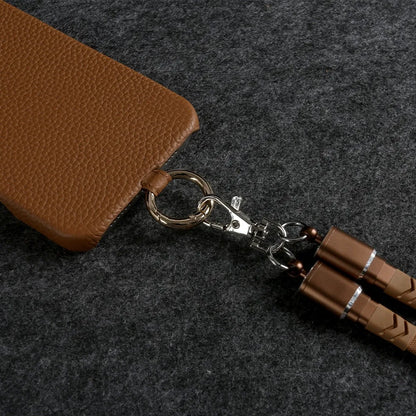 【本革シリーズ】名入れカスタム ロングストラップ付き レザー スマホケース｜ iPhoneケース #241011