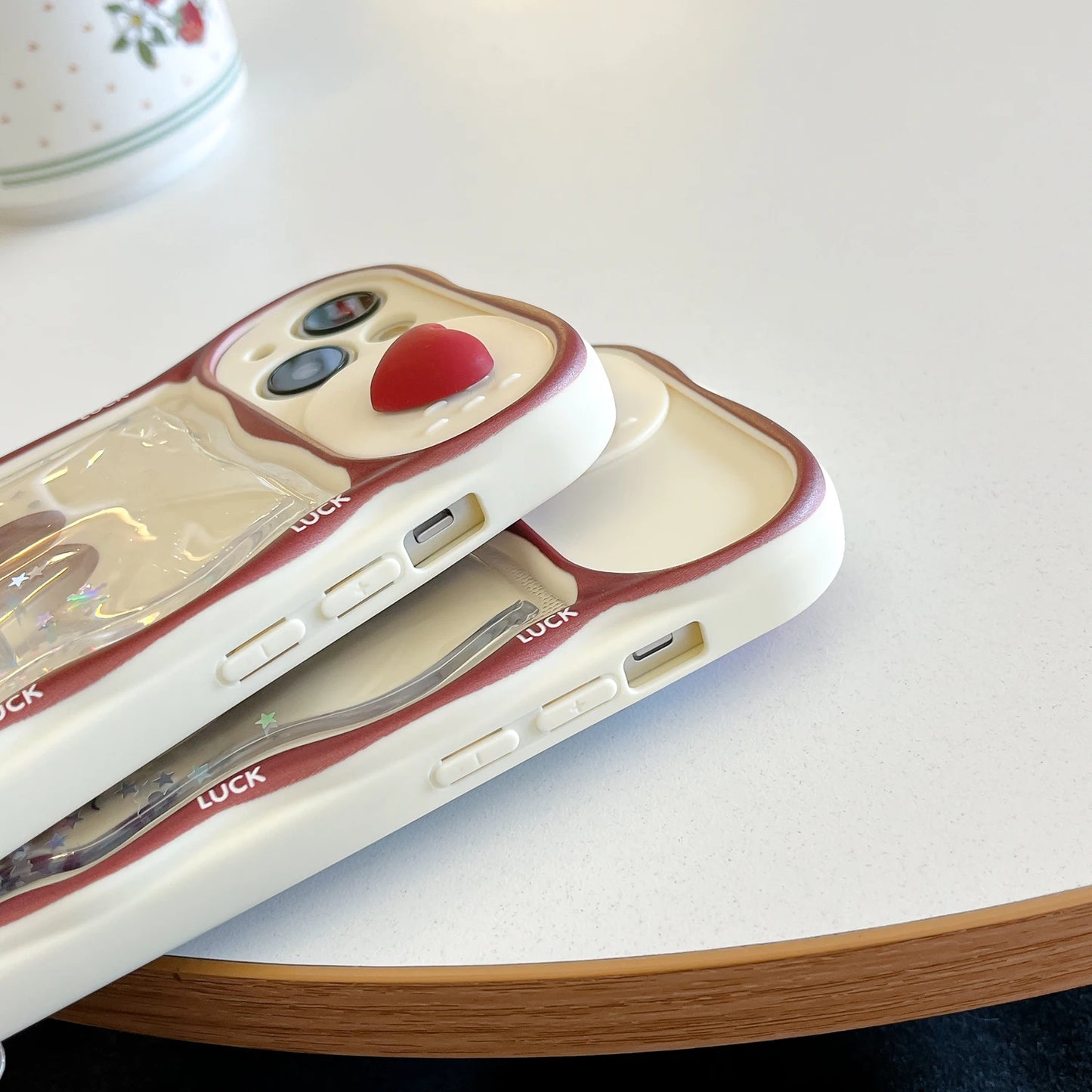 ハートシェイク クシルバーラメ iPhoneケース｜ぷっくりデザイン・韓国ガーリー・キラキラハート #230914