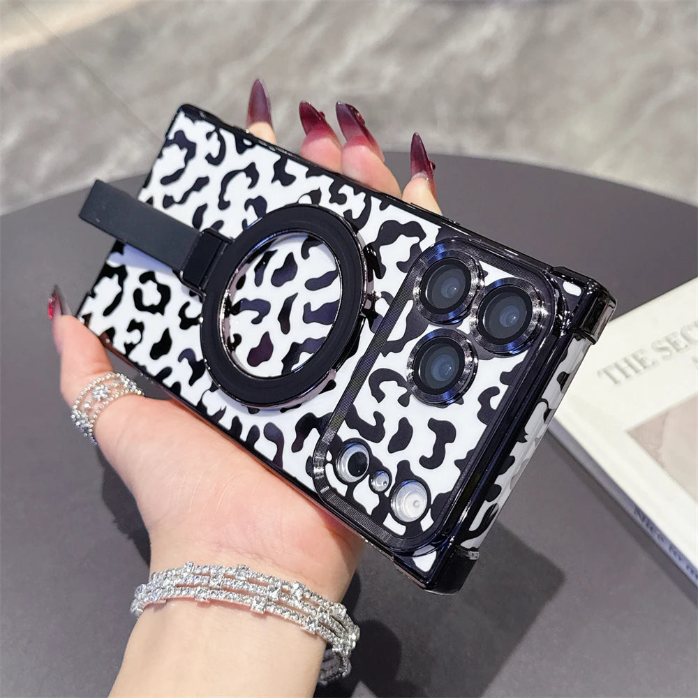 【スクエアシリーズ】ヒョウ柄 レオパード Magnet対応 iPhoneケース #260210