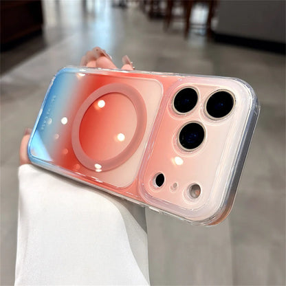 グラデーション ジェリーカラー ストラップ付き Magnet内蔵 iPhoneケース｜クリア・爽やか #260037