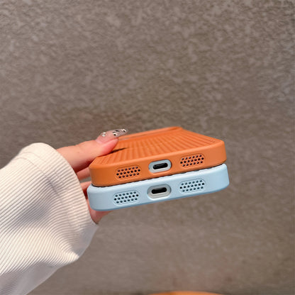 【Magnet内蔵】シリコンラバー エアドット 立体グリップ 耐衝撃 スマホケース｜iPhone対応 #250419