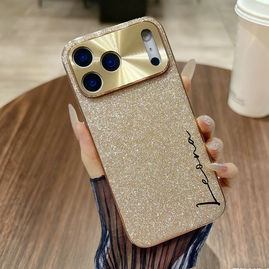 【カスタムシリーズ】ラメグリッター 名入れ スマホケース 縦書き｜iPhone対応 #240716