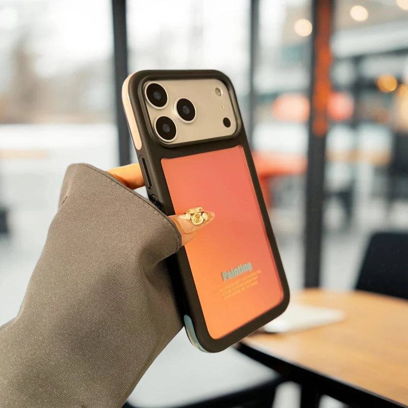 【ネオン メタリック カラー】ラバーフレーム スマホケース｜iPhone対応 #250128