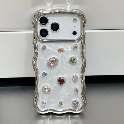 ジュエリー ウェーブフレーム クリア iPhoneケース｜ビジューミックスデザイン #240413