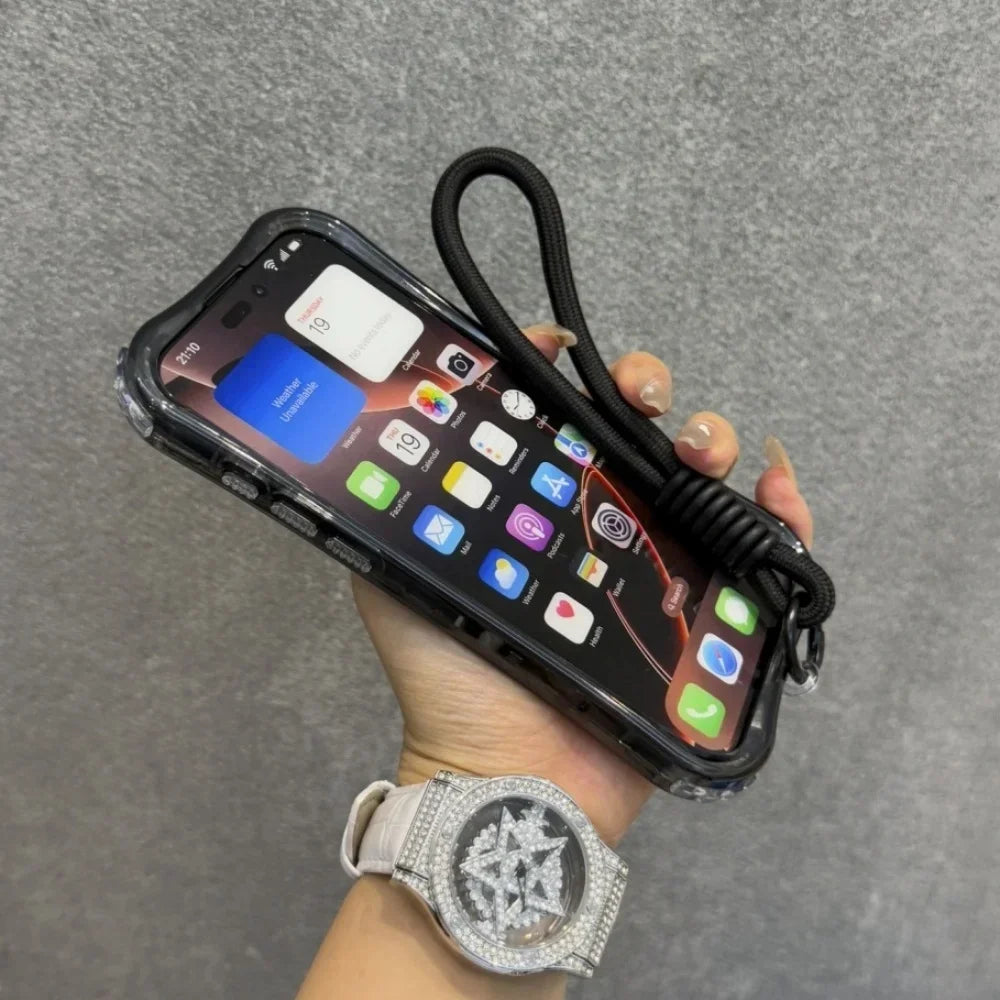ネオンストラップ付き iPhoneケース｜クリアケース・Magnet内蔵・ショルダーストラップ付き #230803