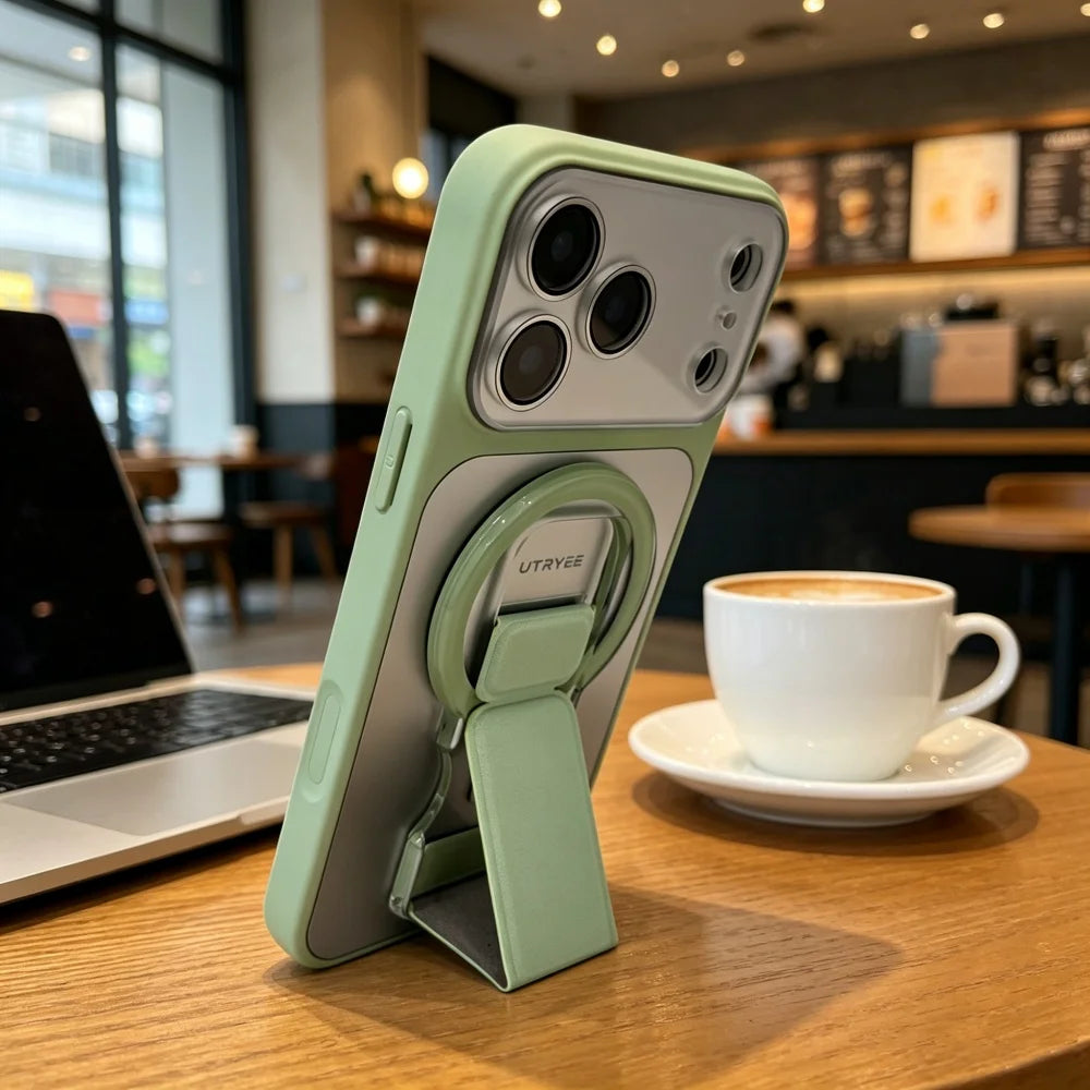 マグネット内蔵 多機能スタンドリング付き iPhoneケース 全6色 スタイリッシュ・モダン・カジュアル #261124