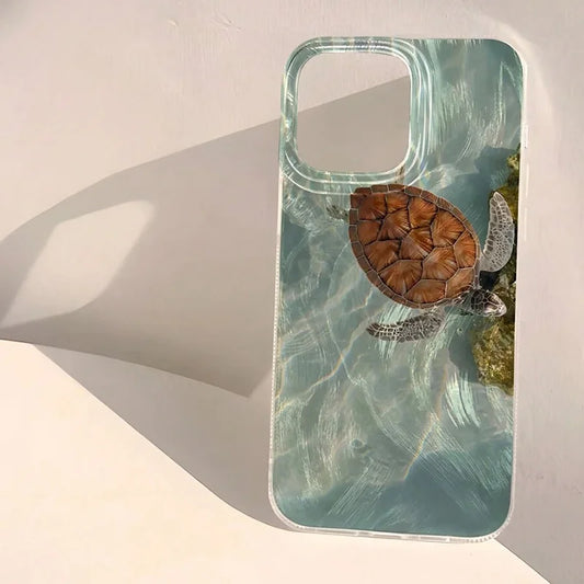 【マリンシリーズ】海のいきもの ヒトデ クラゲ ウミガメ クリアスマホケース｜iPhone対応 #250911