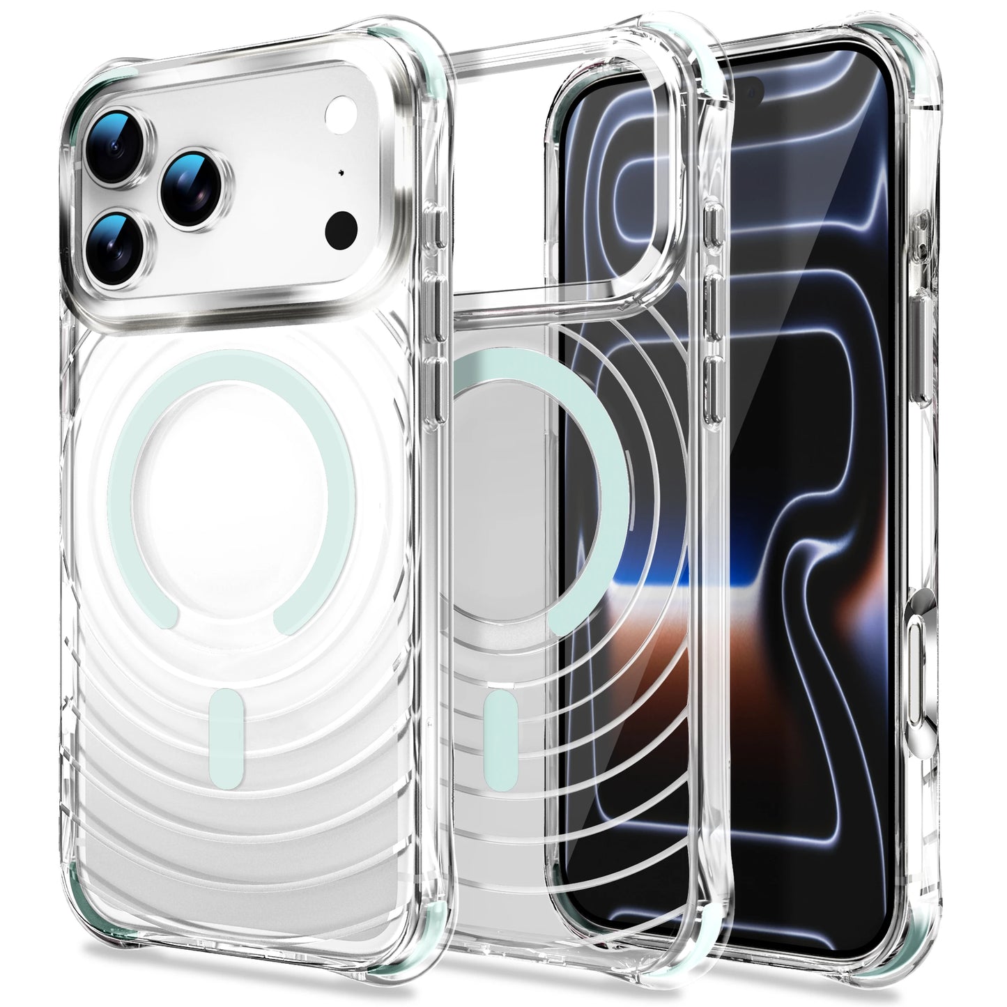 ウォーターリップル バンパー Magnet内蔵 クリアケース iPhoneケース｜耐衝撃・透明感シンプル #260042