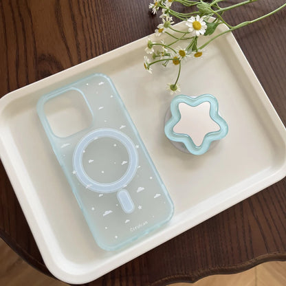 【ウイング・スターホルダー】雲 クリア デザインケース｜iPhone対応 #250520