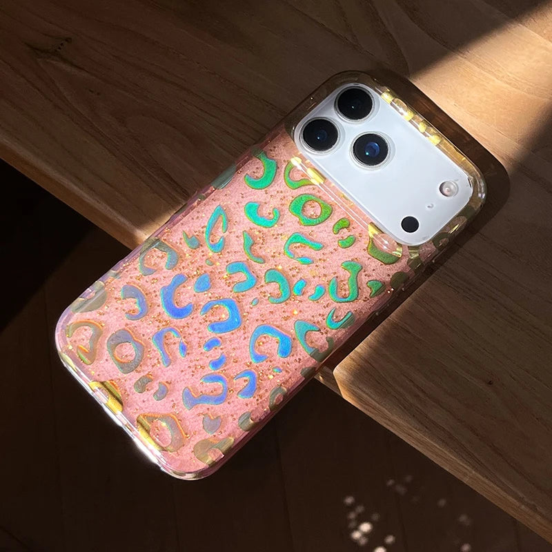 ゴールドレオパード ヒョウ柄 クリア iPhoneケース｜高級感デザイン #240303