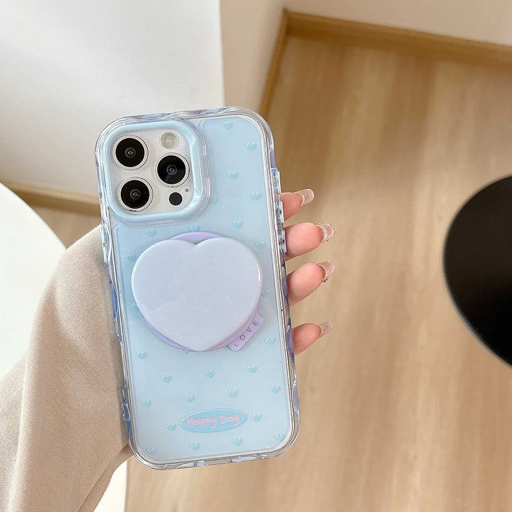 【ハートスタンド付き】クリアスマホケース｜iPhone対応 #250501