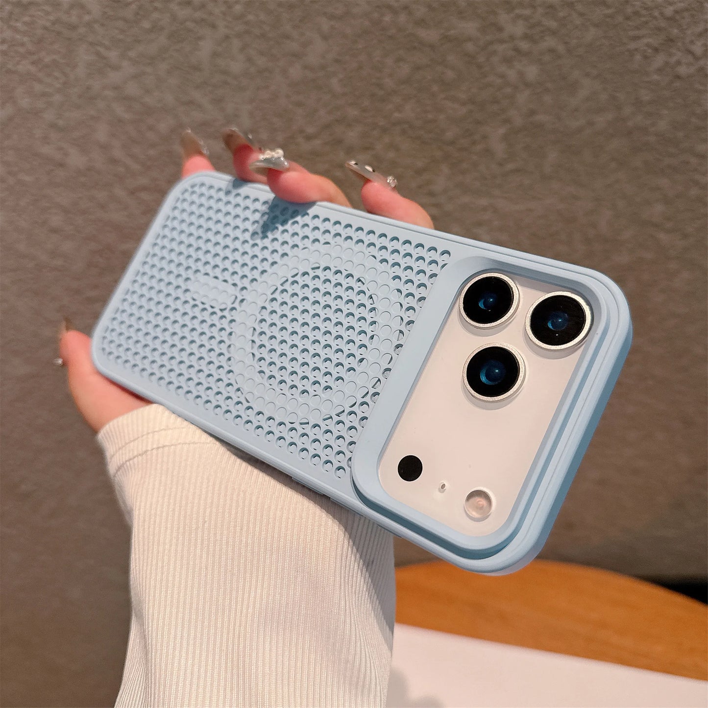 【Magsafe対応】シリコンラバー エアドット 立体グリップ 耐衝撃 スマホケース｜iPhone対応 #250419