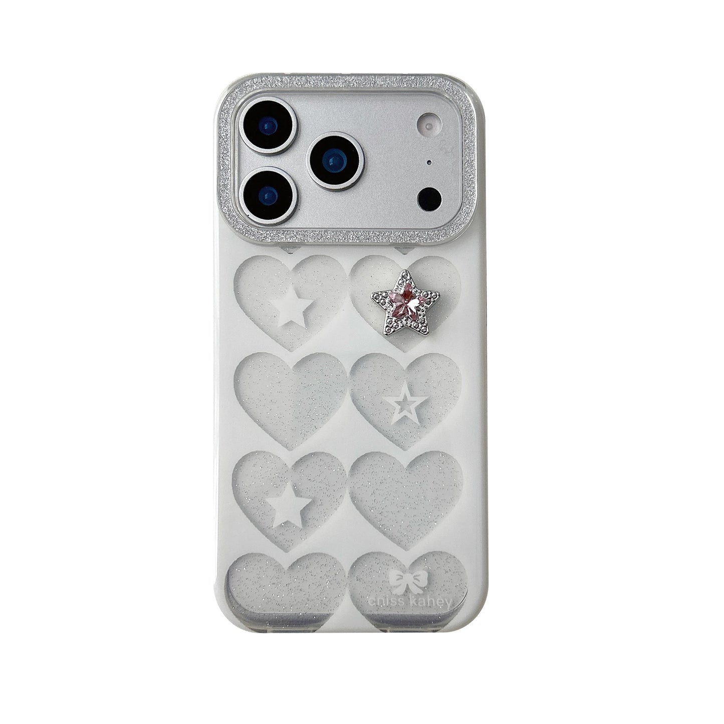 ハートグリッター iPhoneケース｜スタービジューアクセント #240312