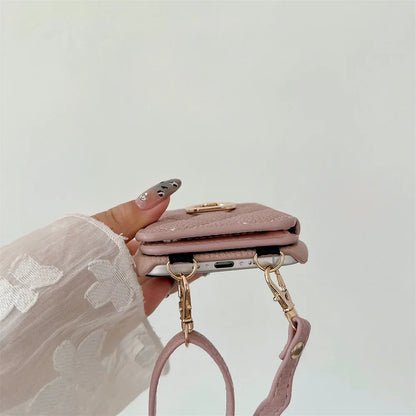 【キルティングシリーズ】カード収納付き ショルダー付き キルティング調 スマホケース｜iPhone対応 #251117