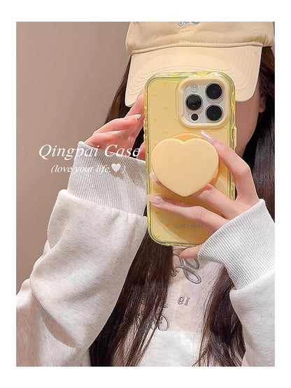 【ハートスタンド付き】クリアスマホケース｜iPhone対応 #250501
