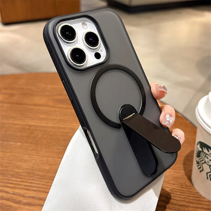 折りたたみメタルスタンド付き マットカラー Magnet内蔵 iPhoneケース｜キャンディカラー・シンプル #260036