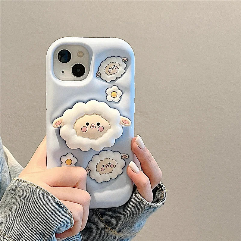 【ひつじモチーフ】立体 iPhoneケース トレンド・キュート おしゃれ アニマル PCA #261206